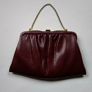 Vintage Handbag Brown Burgundy Color Women's Bag
